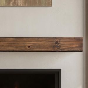 Dakota Rustic Pine Wood Fireplace Mantel Shelf (48-Inch, Mocha)