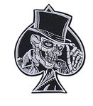 Graphic Dust Skull Ace of Spade Embroidered Iron on Patch Poker Skeleton Death Gambling Card Casino Las Vegas