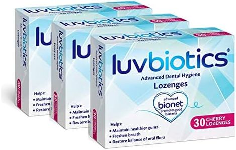 Luv Biotics Cherry Lozenges with Probiotics & Xylitol Promotes Good Oral Microbiome for Healthy Gums, Fresh Breath & Cavity Protection. No Artificial Colours/preservatives. 3 Pack of 30's