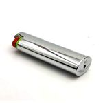 Lucklybestseller Metal Lighter Case Cover Holder for Bic Full Size Lighter (Silver)