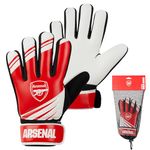 Arsenal F.C. Goalkeeper Gloves for Kids Teenagers - Non Slip Padded Palms Size 5 or 7 - Arsenal Gifts for Boys (Size 7)