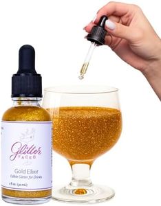 Glitter Faced - Edible Glitter for Cocktails & Drinks - Mess-Free Glitter Drop, Food-Grade, 0 Cal, Sparkle Luster Dust, Drink Glitter for Enhanced Shine, Halloween or Christmas Party, 30ml (Gold)