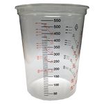 600ml Clear Plastic Mixing Cup - 10pk - No Lid