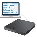 Buffalo MediaStation 6X Portable Blu-ray Drive/External, Plays and Burns Blu-Rays, DVDs, and CDs with USB 3.2 (Gen 1) Connection. Compatible with Laptop, Desktop PC and Mac