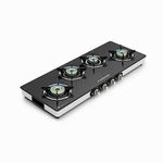 Sunshine Olympic 4 Burner Gas Stoves Manual Ignition Glass Top (Black SS, ISI Certified) kitchen cooking lpgstove cooktop