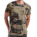 RONOMO Men's Fashion Printed Tee Top Casual Print T-Shirt (Army Green XXXL)