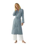 Coyuchi Unisex Organic Waffle Robe, Long Bathrobe, Cotton, Lagoon, (XS-S)