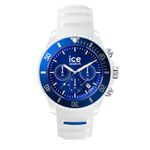 ICE-WATCH - ICE chrono White blue - Men's (Unisex) wristwatch with silicon strap - Chrono - 021424 (Medium)