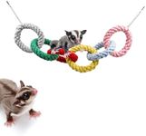 Dnoifne Sugar Glider Hanging Six-Ring Climbing Toys, Colorful Sugar Glider Swing Toys, Sugar Glider Hamster Rats Toys, Cage Accessories for Sugar Glider Ferret Hamster Squirrel Chinchilla Parrots