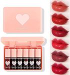 Sulily 6 Colors Lip Tint Stain Set,Plumping Mini Velvet Lip Tint,Hydrating Moisturizing Lip Cheeks Eyes,Waterproof&Long Lasting,Glossy Korean Lip Tint Stain Non-Sticky,Shimmery All Day 1.0 count