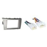 Metra 95-8218S Double DIN Dash Installation Kit for Select 2007-2011 Toyota Camry Vehicle (Silver) & 70-1761 Radio Wiring Harness for Toyota 87-Up Power 4 Speaker