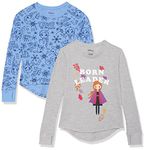 Spotted Zebra Girls' Disney Star Wars Mavel Frozen Princess Long-Sleeve Thermal T-Shirts, 2-Pack Frozen Leader, Medium