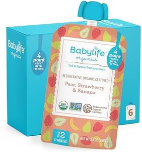 Babylife Organics Stage 2 – Heavy Metal Safe, Organic Baby Food - Pear, Strawberry & Banana, 3.5 Ounce Pouch (6 Pack)