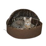 K&H Pet Products Thermo-Kitty Heated Pet Bed Deluxe Small Mocha/Leopard 16" 4W