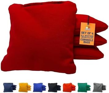 Cornhole365 Cornhole Bags All Weather Resin Filled Bags - Cornhole Toss Bags - Solid Color - Premium Plastic Pellet - Weather-Resistant - Cornhole Bean Bags - Storm Red - Set of 4