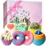 STNTUS INNOVATIONS 7 Natural Bath Bombs for Women, Spa Bubble Fizzies, Luxurious Gift for Girls Kids, Beauty Set for Her on Christmas Valentines Birthday Mothers Day Anniversary