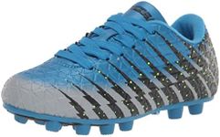 Vizari Bolt FG Soccer Shoes | Firm Ground Cleats for Outdoor Surfaces and Fields | Lightweight and Easy to wear Youth Outdoor Soccer Cleats | Blue/Black/Silver | 2 Little Kid