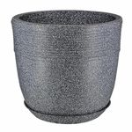 ENGRAFT SAPLINGS DECORA Cool Fiber Marble Look Roto Moulding Flower Pot with Bottom Tray Suitable for Home and Garden (Stone Grey) (17 INCHES)