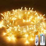 LITYBY Fairy Lights USB Powered,13M/42ft 120 LED Christmas Lights Waterproof, with 8 Modes Remote Control Fairy Lights Indoor/Outdoor for Bedroom,Garden,Party,Wedding,Christmas Decorations(Warm White)