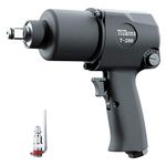 TUZkozs 1/2" Air Impact Wrench, Heavy Duty Double Hammers Impact Gun, 520 ft. Lb, 1/4 Inch Air Inlet, Adjustable Speeds, Matte Black, Pneumatic Tools