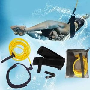 NA Swimming Training Belt Swimming Tether Fixed Swimming Swimming Seat Belt Static Swimming Belt, Swimming Elastic Rope Resistance Band Swimming Training Belt, yellow, 3M swimming belt