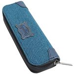 Jahobet Leather Travel Carrying Case For Pod System Vape Ju Kit, Small Enclosed Pouch Storage Protective Case Cute Organizer Bag Fits In Pocket Or Bag (Blue)