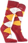 TCK USC Trojans Argyle Dress Socks (Red/Gold, Large)