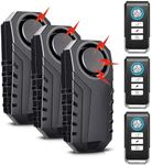 113dB Bike Alarm, Greencycle 3PK Bike Alarm with Remote, Anti-Theft Vibration Security Alarm for E-Bike Vehicle Bicycle Electric Tricycle, Sensitivity Adjustable, IP55 Waterproof, SOS Function