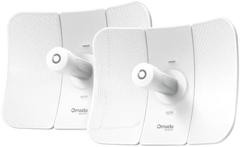 TP-Link Omada Point to Point Wireless Bridge Outdoor - 5GHz, 867Mbps, PtP, 15km Range, Gigabit Port, PoE Powered, Adapter Included, IP65 Weatherproof, Preconfigured, Plug&Play (Beam Bridge 5 UR KIT)