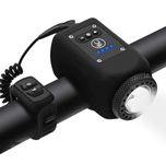 LESOVI Electric Bike Horn Bike Light 2 in 1; 110 dB Bicycle Horn 5 Sound Modes with Rechargeable Battery Waterproof Bicycle Light with Horn for Kids Boys Adults Mountain Bike (LE-01 Black)