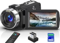 8K Video Camera Camcorder, 64MP IR Night Vision Vlogging Camera, 18X Zoom WiFi Digital Touch Screen Camcorder for YouTube with 32G SD Card, Remote Control, Mic, Charging Cradle, and Two Batteries