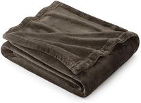 Bedsure Fleece Throw Blanket for Sofa - Soft Cosy Fluffy Blankets for Bed, Warm Single Throws for Audlts, Brown, 130x150 cm