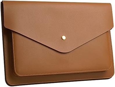 Benfan Leather Laptop Sleeve 13 Inch Compatible for 2024 13inch MacBook Air A3113 M3,13 MacBook Pro M2, Surface Pro 3 4 5 6 7, Dell XPS 13 Color Color Brown