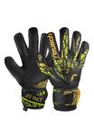 Reusch Attrakt Infinity Finger Support Goalkeeper Gloves, Black/Gold/Yellow, Size 10