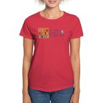 CafePress So Many Books Women's Dark T Shirt Womens Cotton T-Shirt Red