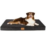 Patas Lague Orthopedic Dog Bed for Medium Dogs 91x61cm, Egg Crate Foam Medium Dog Beds with Removable Washable Cover,Waterproof Pet Bed Mat, Black