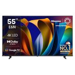 Hisense 139 cm (55 inches) E6N Series 4K Ultra HD Smart LED Google TV 55E6N (Black)