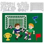 BENECREAT 3PCS Football Sport Carbon Steel Cutting Dies, Soccer Pattern Stencils Template for Making Photo Decorative Paper Scrapbooking, 0.8mm Thick