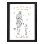 Beecreative PERSONALISED Mothers Day Gifts Mum Mummy and Children Son Daughter Gifts Keepsake Presents Her - Birthday Christmas - A5 A4 Framed Prints - Mum Mummy Nanny Granny Auntie ANY NAME