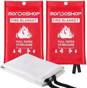 Mondoshop Fire Blankets Emergency for Kitchen Home - Emergency Fire Retardant Blanket for Home Fireproof Blanket for Camping, Grill, Car, Office, Warehouse, School, Picnic, Fireplace
