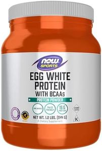 NOW Foods Sports Nutrition, Egg White Protein, 16 g With BCAAs, Unflavored Powder, 1.2-Pound