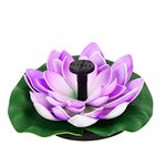 Flantor Solar Power Pump,Water Lily Bird Bath Fountain, Artificial Floating Lotus Flowers Brushless Pumps for Fish Pond Garden Patio Aquarium and Outdoor Pool Decor