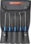 PB Swiss Tools - 5-Piece PickTool with Multicraft Blue Handle, Model 7685.Set CN, Set in Compact Faux Leather Roll-Up Case, Mechanics' Tools