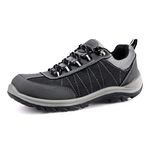 Knixmax Women Walking Shoes Waterproof Hiking Trainers Lightweight Breathable Trekking Shoes Sneakers Low Rise Outdoor Boots Grey 6UK/39EU