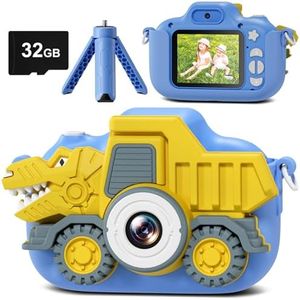 Hangrui Macchina Fotografica Bambini,2.0 Pollici Mini Ricaricabile Fotocamera Digitale Bambini,1080P HD Selfie Videocamera con 32G,Regalo di Natale per Bambini dai 3-12 Anni (Blue)