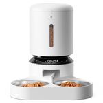 PETLIBRO Automatic Cat Feeder, Pet Food Dispenser Triple Preservation with Stainless Steel Bowl & Twist Lock Lid, up to 50 Portions 6 Meals Per Day, Granary for Small/Medium Pets (5L, White)