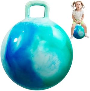 INPODAK Hopper Ball Bouncy Ball with Handle for Kids Hippity Hop Sit on Jumping Bouncer 22 Inch Bouncing Ball for Ages 7-12 with Pump Great Birthday