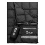 QEZER Down Camping Blanket,Ultralight and Portable Blanket for Camping, Hiking, Hammocks, Indoors&Outdoor, Cars&Campervan with 2 kinds of style for storage,can be used as square pillow or quilt