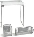 U Brands Gray Mesh Locker Organization Kit, Includes Magnetic Cup, Folding Shelf and Bin, 3 Pieces