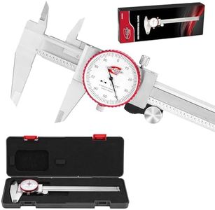 Standard Gage 0-6" Range SAE Dial Caliper Measuring Tool, Analog Precision Micrometer Caliper ±0.001" Accuracy, Manual Mechanical Metal Stainless Steel Measuring Dial with 4-Way Measurements